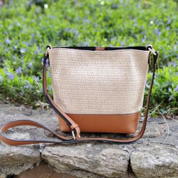 Lauren Woven Bucket Handbag